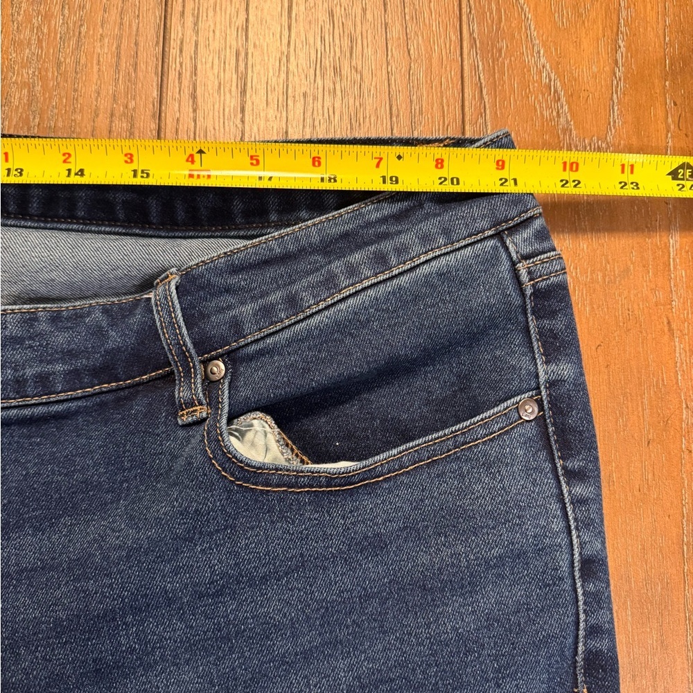 Lane Bryant Dark Indigo High-Rise Button-Front Mid Rise Flare Jeans - Picture 5 of 8